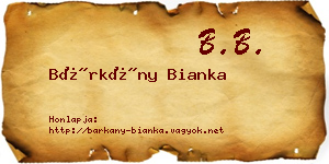 Bárkány Bianka névjegykártya